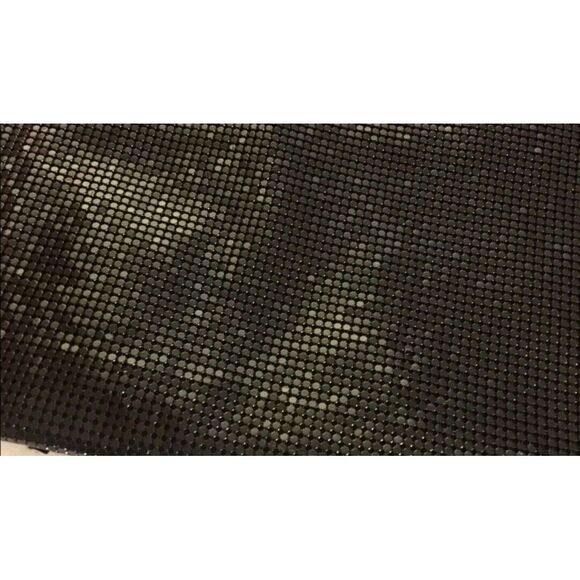 BCBGMAXAZRIA square metal mesh clutch bag with black stones for women zipper par - Picture 8 of 8